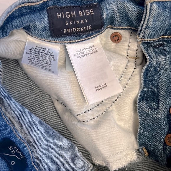 Women’s Lucky Brand High Rise Bridgette Skinny Jeans Size 0/25 - Picture 8 of 9